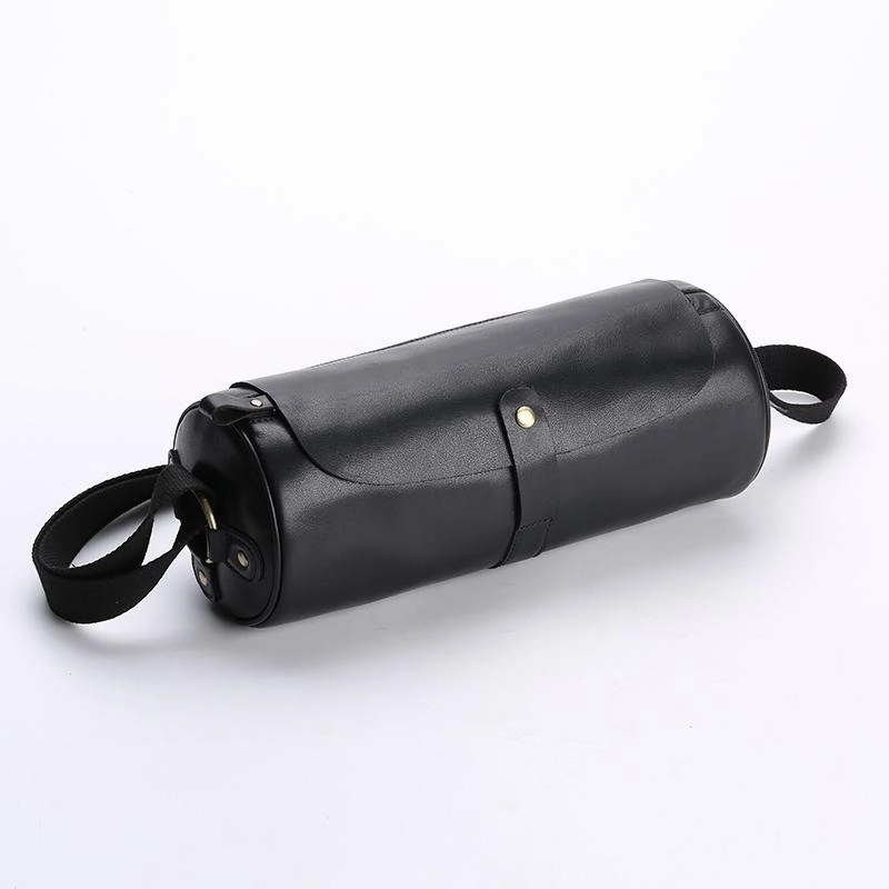 Functional Journey Black Leather Mens Brown Barrel Postman Bag Brown Bucket Messenger Bag Side Bag For Men