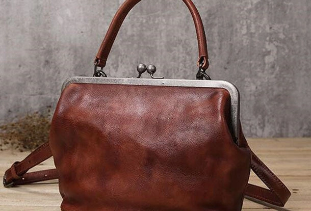 Urban Aesthetic Handmade Leather handbag purse shoulder bag for women leather shopper bag
