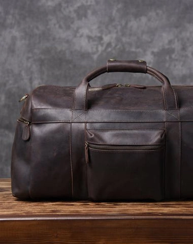 Cool Leather Mens Weekender Bag Travel Bag Duffle Bags Holdall Bag for men Rugged Finish slim fit