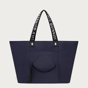 Functional Carry NAVY NYLON MACY TOTE BAG