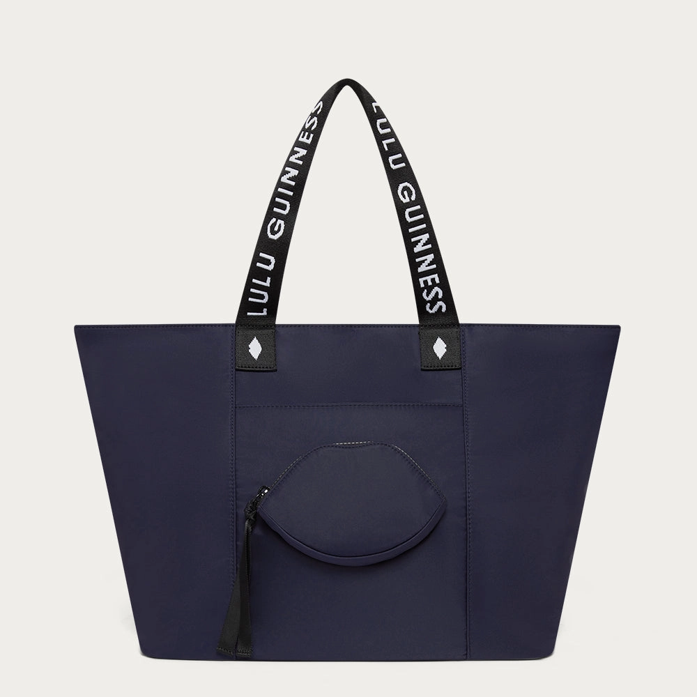 NAVY NYLON MACY TOTE BAG Minimal Carry Classic Appeal