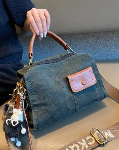 Canvas Convertible Handbag Crossbody Bag Women Dark Green Canvas Convertible Backpack Shoulder Bag Lightweight Form Commuter Friendly Classic Design