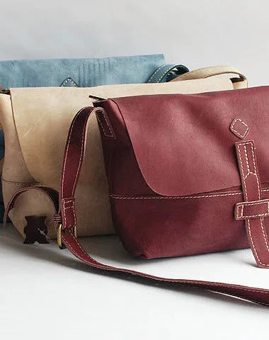 Practical Fashion Handmade vintage rustic retro leather crossbody messenger Shoulder Bag for women