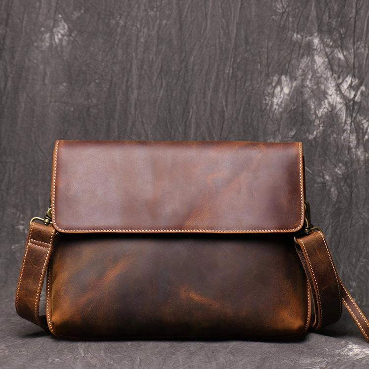 Casual Companion Outdoor Gear Essential Vintage Black LEATHER MENS Ipad Courier Bag SIDE BAG Casual Brown MESSENGER BAG FOR MEN
