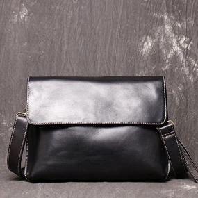 Vintage Black LEATHER MENS Ipad Courier Bag SIDE BAG Casual Brown MESSENGER BAG FOR MEN Versatile Use Smart Organizer