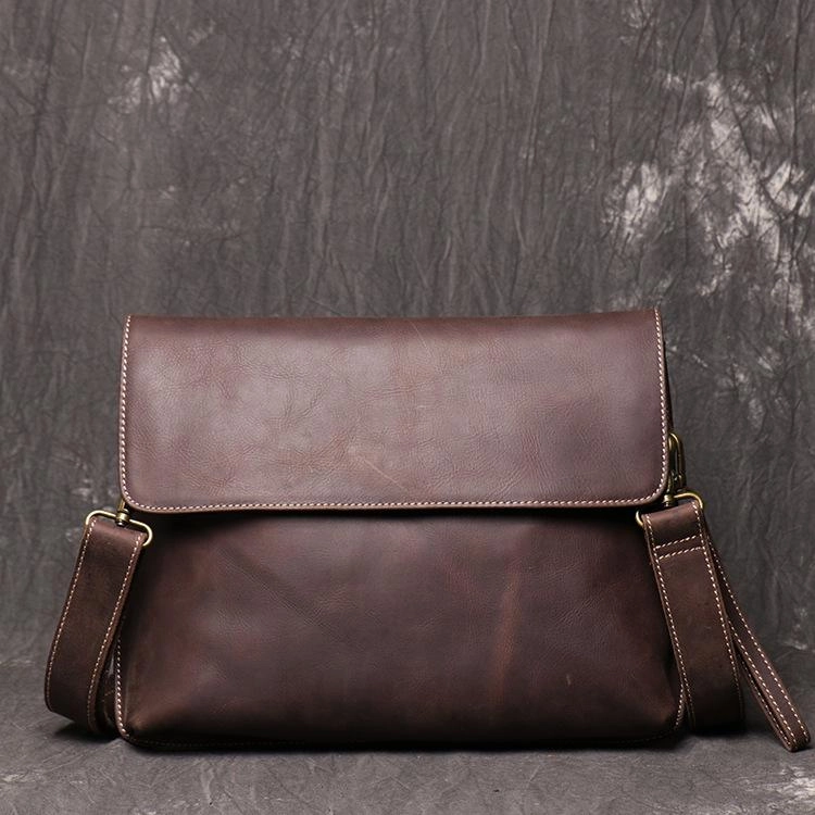 Vintage Black LEATHER MENS Ipad Courier Bag SIDE BAG Casual Brown MESSENGER BAG FOR MEN Effortless Style