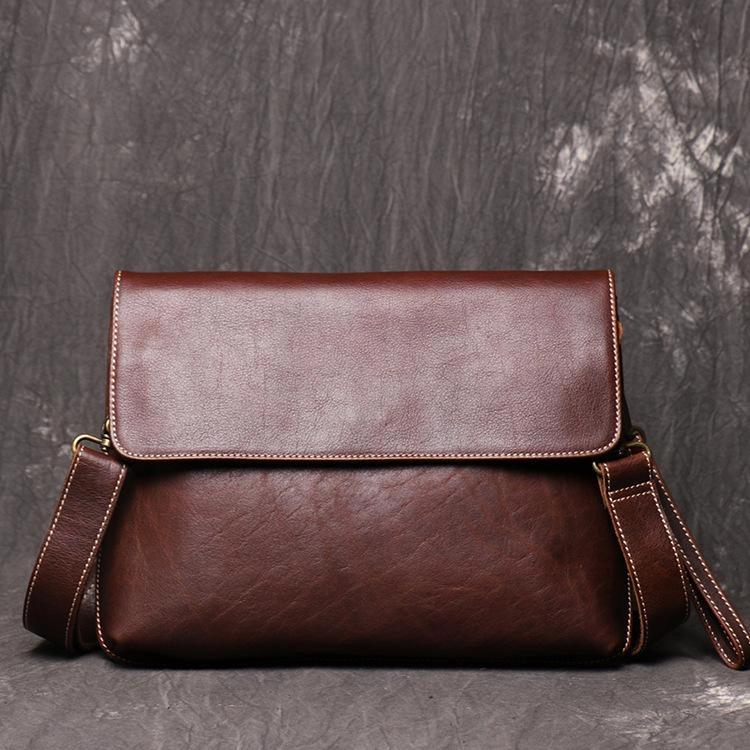 Trendy Choice Vintage Black LEATHER MENS Ipad Courier Bag SIDE BAG Casual Brown MESSENGER BAG FOR MEN