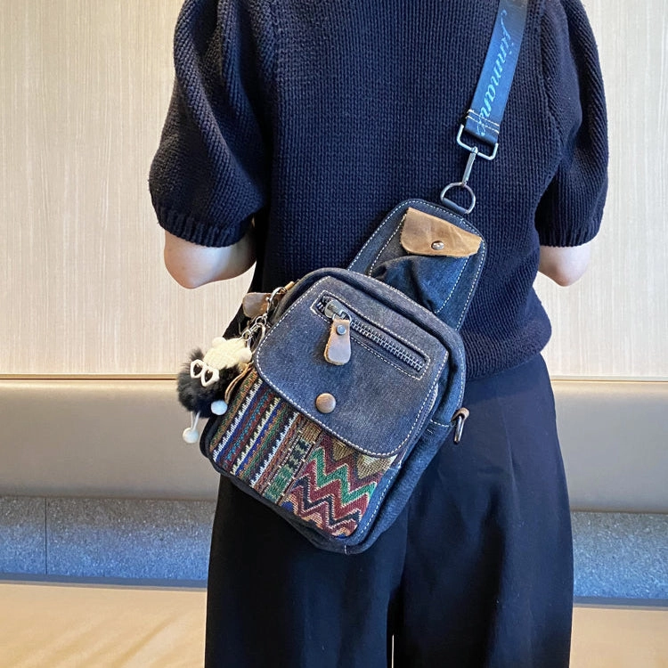 Outdoor Flex Womens Boho Sling Bag Canvas Crossbody Backpack Canvas Embroidery Boho Crossbody Bag Adventure Comfort Travel Storage