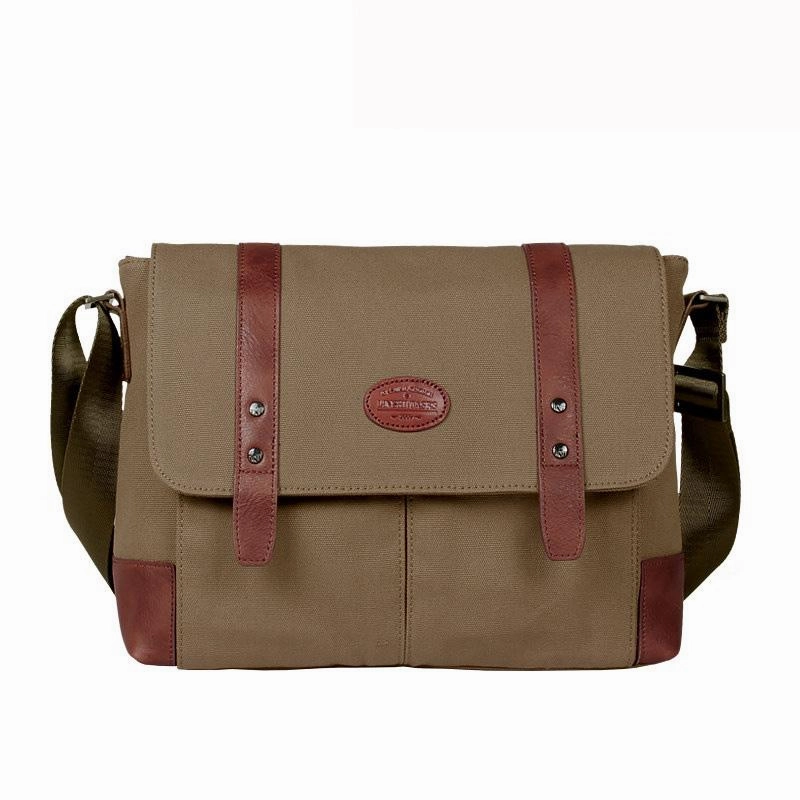 Urban Journey Casual Canvas Leather Mens Khaki Side Bag Messenger Bag Black Canvas Courier Bag for Men