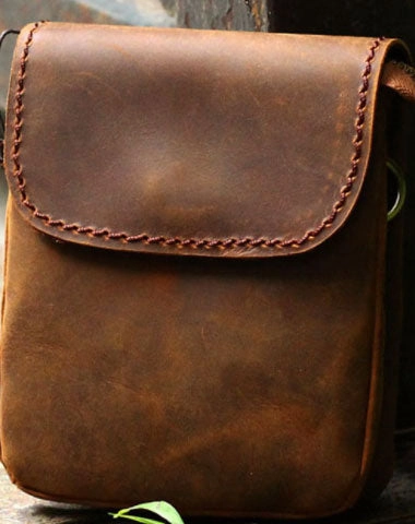 Outdoor Adventure Gear Genuine Leather Mens Cool Messenger Bag iPad Bag Chest Bag Bike Bag Cycling Bag For Men