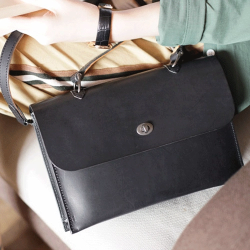 Leather Appeal Everyday Fashion Womens Vintage Black Leather Work Handbag Pink Satchel Shoulder Bag Simple Crossbody Bag