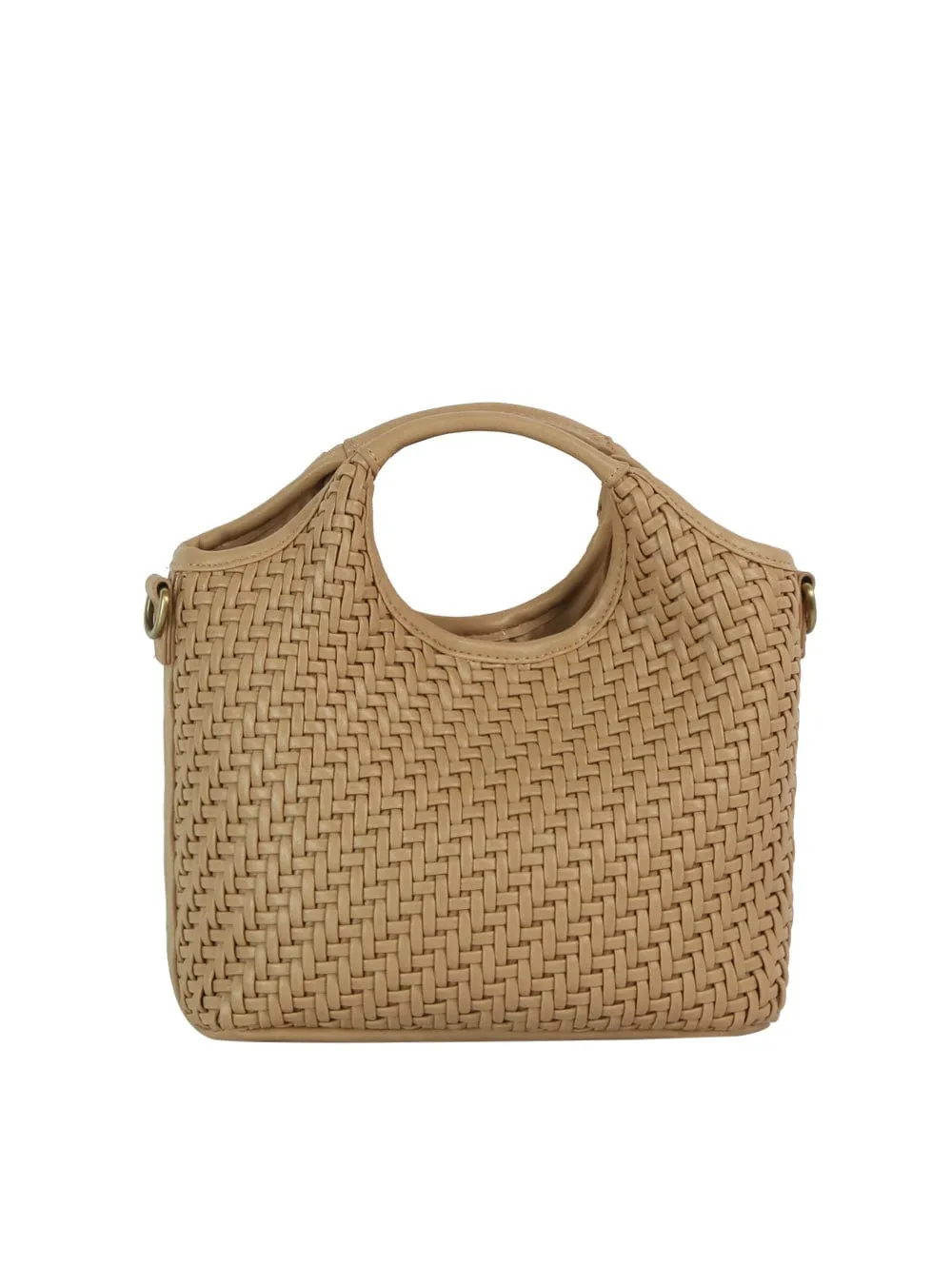 Quilted Tote Linen Fabric MEE0056 Anika Woven Tote/Crossbody Bag