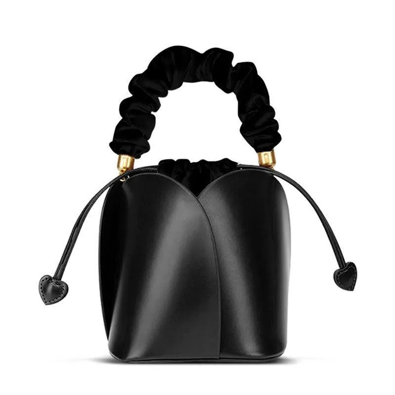Petals Blossom Bucket Bag - Elegance Meets Function in Chic Cowhide Leather Shoulder Bag Simple Aesthetic