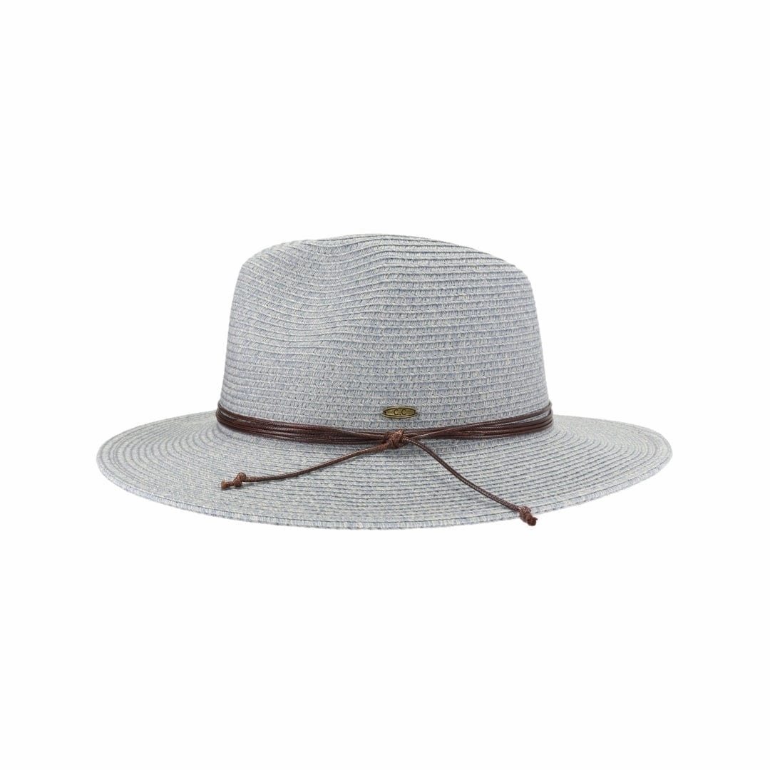 PNH0044 Charlie Two Tone Leather Cord Straw Panama Hat Outdoor Function