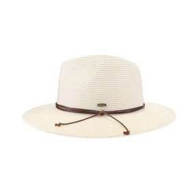 Elegant Durability PNH0044 Charlie Two Tone Leather Cord Straw Panama Hat