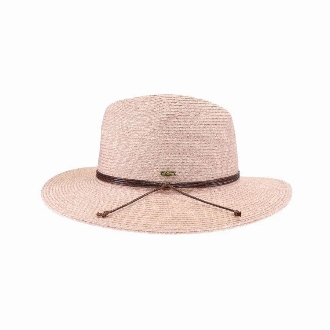 Daily Journey Everyday Organizer PNH0044 Charlie Two Tone Leather Cord Straw Panama Hat