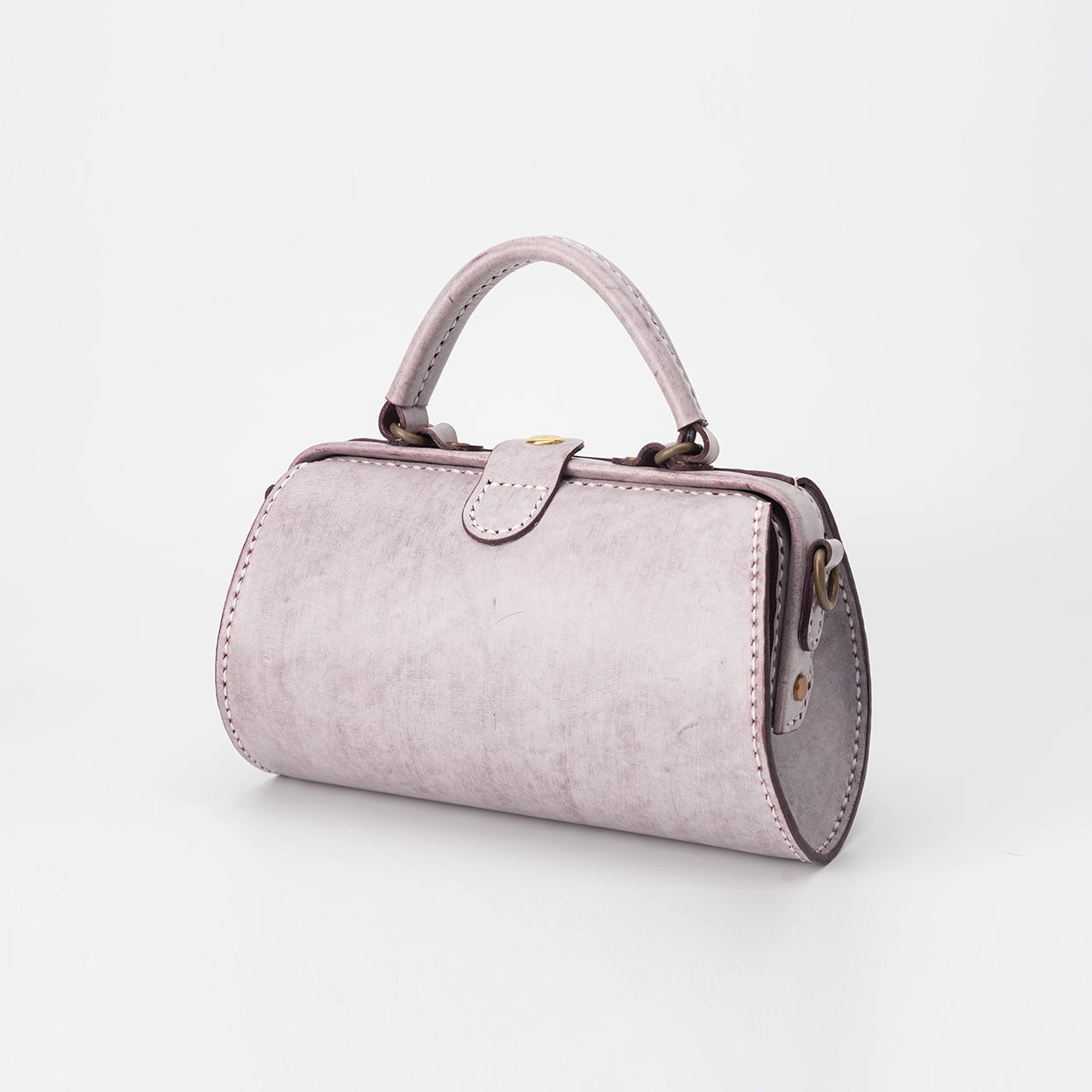 Handmade Womens Beige Leather Doctor Handbag Purse Small Side Bag Doctor Bags for Women Versatile travel pouch