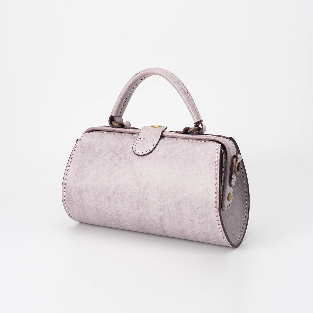 High-end hand carry bag Sophisticated Evening Handmade Womens Beige Leather Doctor Handbag Purse Small Side Bag Doctor Bags for Women