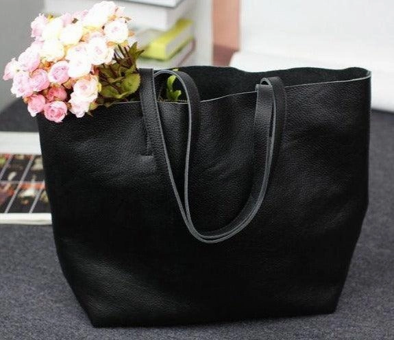 All-Season Tote Everyday Gear Leather Tote Bag, Full Grain Leather Large Tote Bag, Valentine gifts, Black