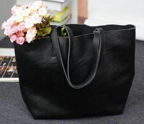 All-Season Tote Everyday Gear Leather Tote Bag, Full Grain Leather Large Tote Bag, Valentine gifts, Black