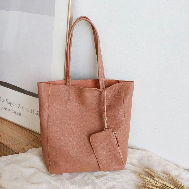 Minimalist Leather Tote Bag, Classic Leather Tote, Everyday Use Tote Bag, Laptop Work Student Bag, Leather Shoulder Bag, Mother??s Day Gift gym gear