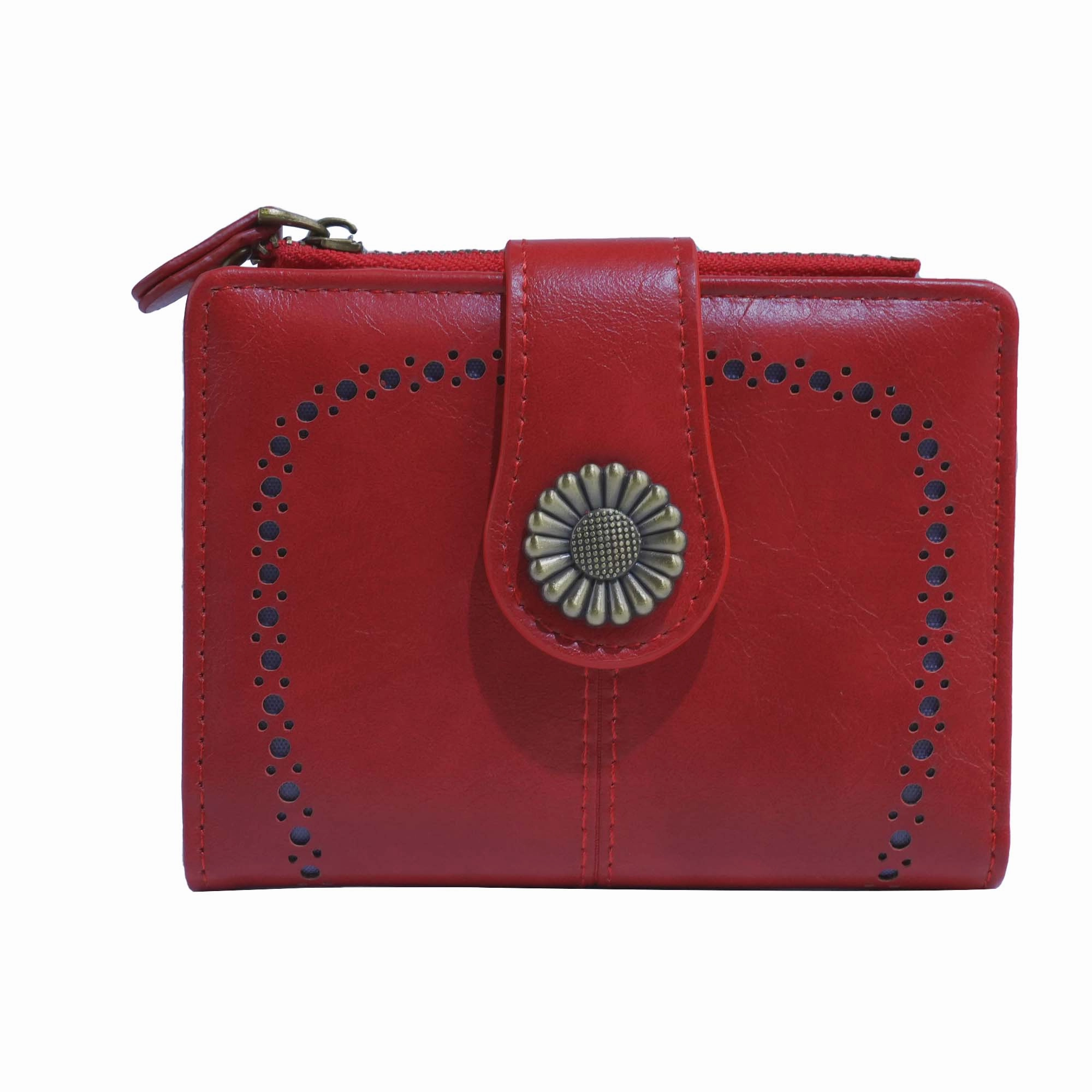 Foldable Design YX25766-6 Lena Vegan Leather Laser Cut Out Detail Wallet