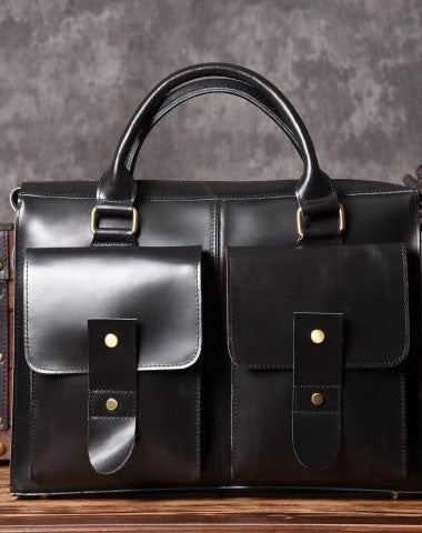 Handmade leather men Briefcase messenger vintage shoulder laptop bag vintage bag Practical Functionality