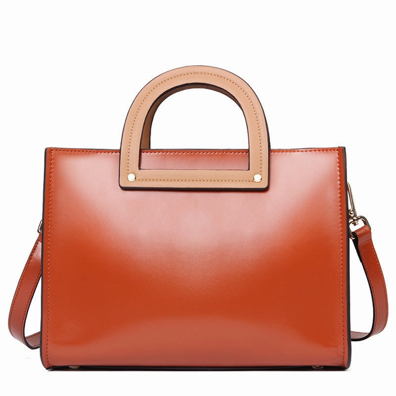 Genuine Leather handbag shoulder bag for women leather crossbody bag Elegant Shape Colorful printed carry