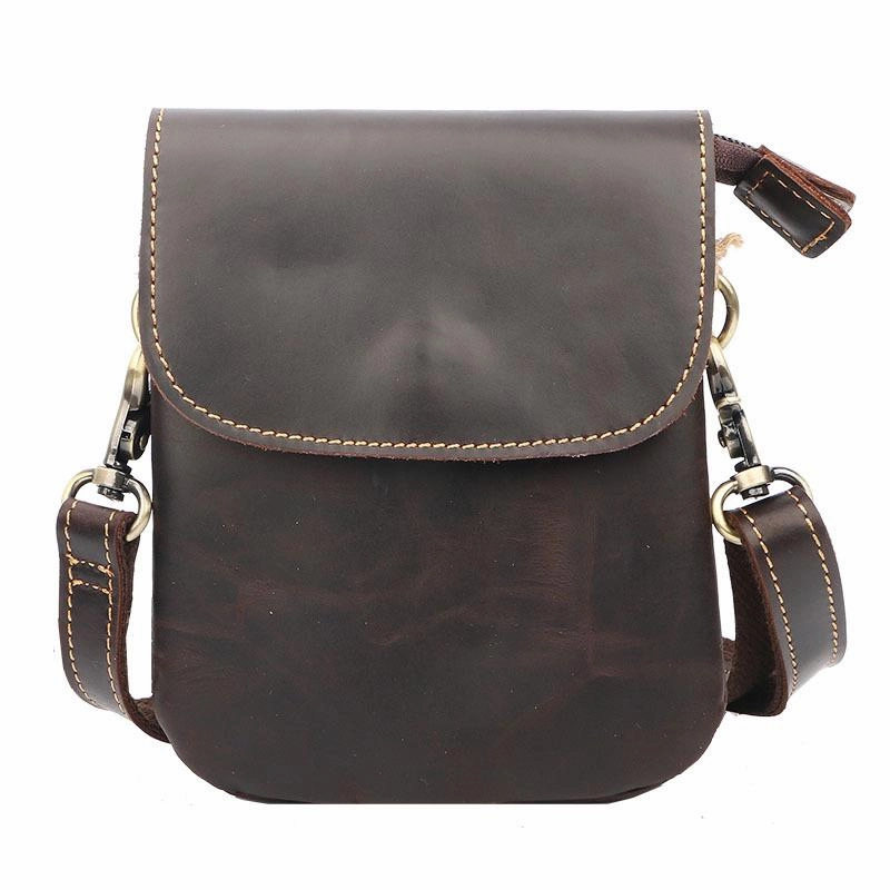 Versatile Organizer Urban Travel Cool Black Leather Mens Small Vertical Courier Bag Brown Messenger Bags Blue Postman Bag For Men