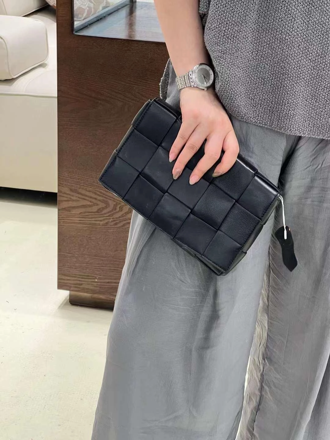 Elegant Lambskin Woven Crossbody Bag | Handcrafted Versatile Party Bag Wedding Clutch Bag Trendy Lookbook