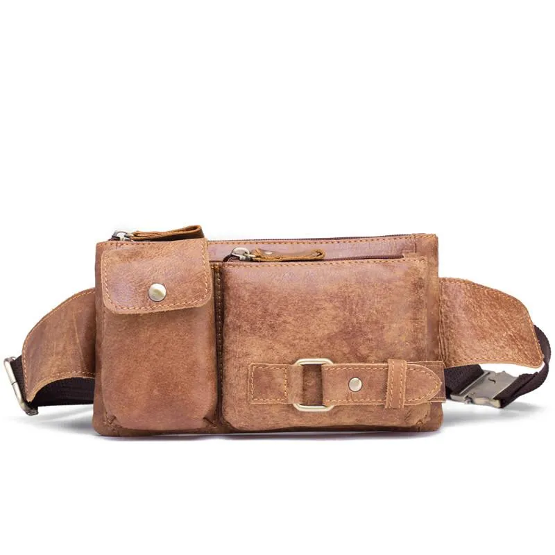 Modern Durability Cool LEATHER MENS BELT BAG FANNY BACK WAIST BAGs FANNY BAGS FOR MEN