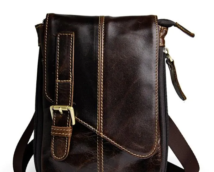 Essential Design Mens Leather Small Side Bag COURIER BAGs Waist Pouch Holster Belt Case Belt Pouch for Men