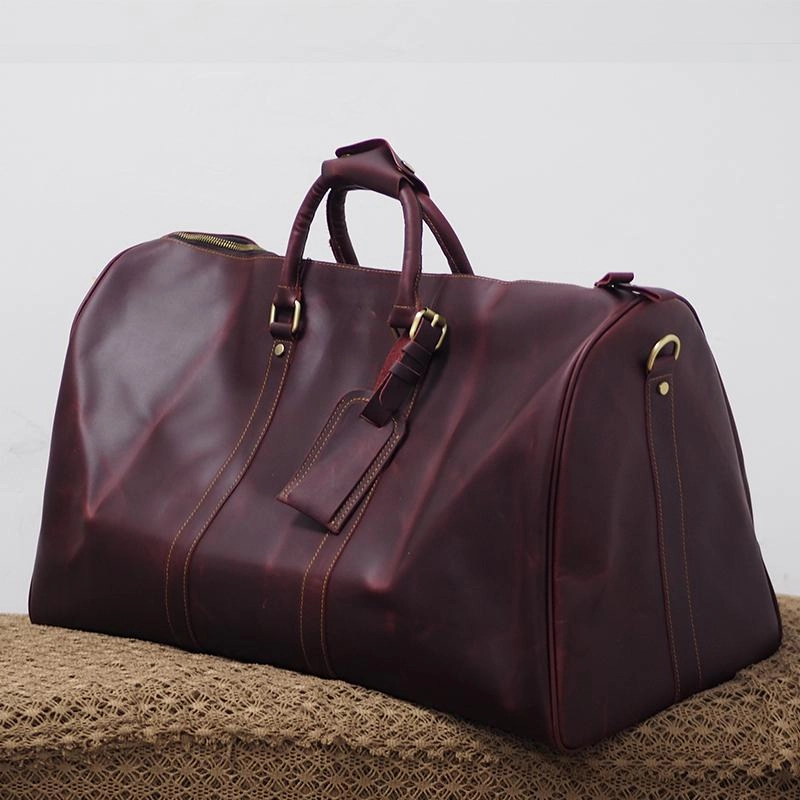 Space-Saving Bag Ergonomic Travel Bag Cool Leather Mens Overnight Bags Weekender Bag Vintage Travel Bags Duffle Bags for Men
