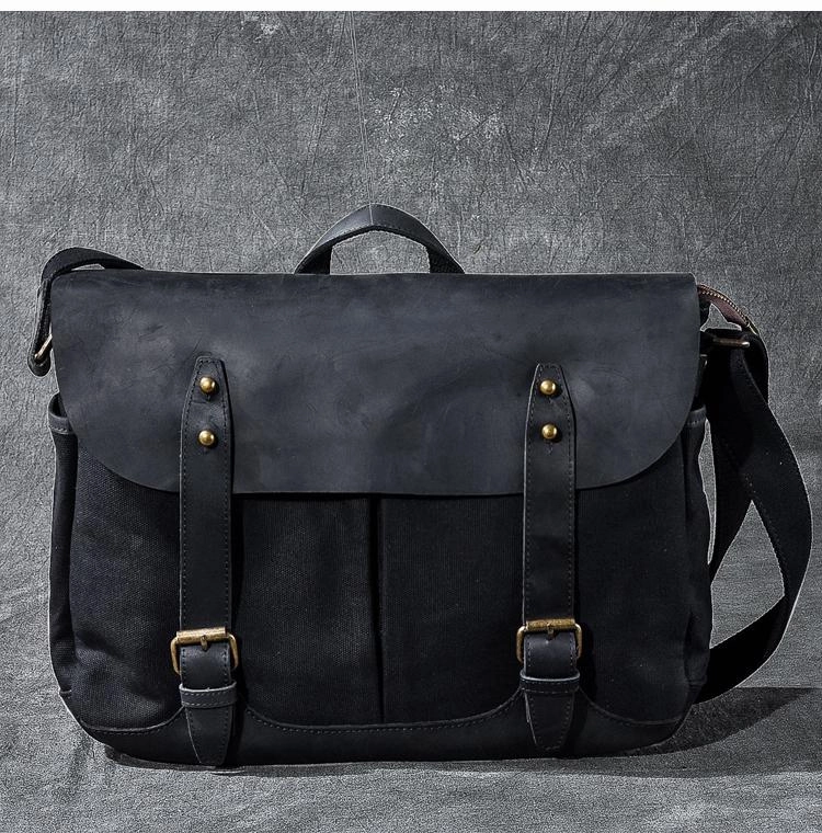 Outdoor Gear Comfort Companion Canvas Leather Mens Army Green Postman Side Bag 14'' Black Messenger Bag Large Shoulder Bag For Men