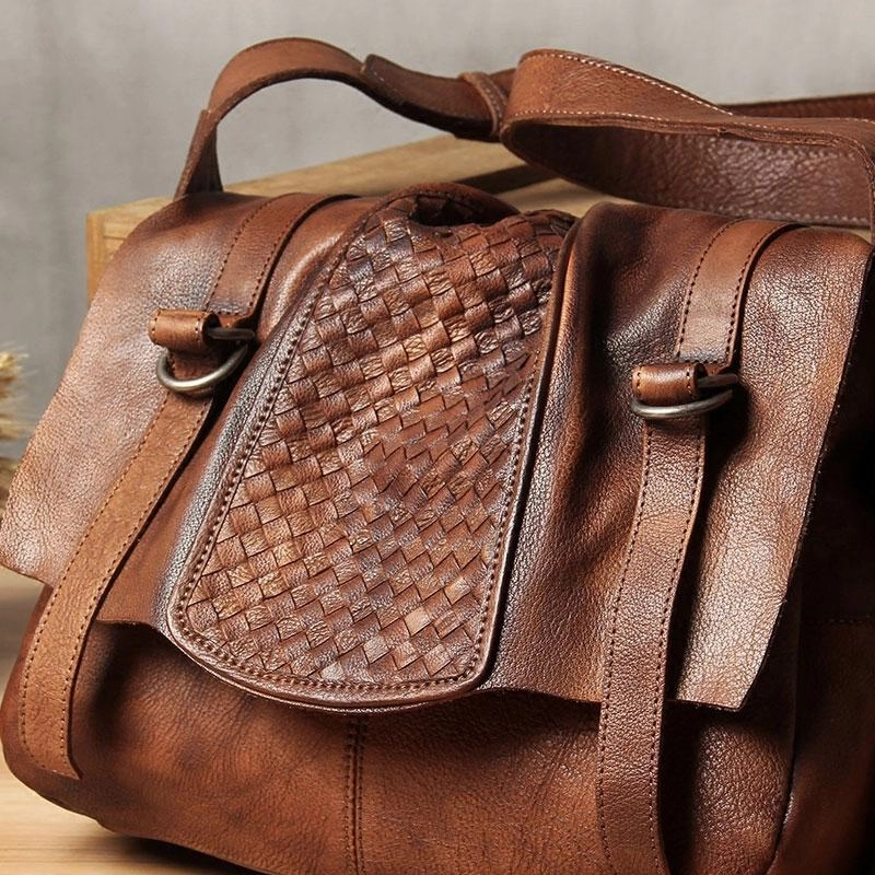 Stylish Journey Cool Leather Mens Messenger Bag Shoulder Bags Vintage Crossbody Bag for Men