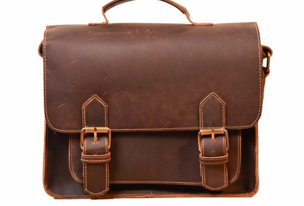 Handmade leather men Vintage messenger Bags Cool Shoulder Bag laptop Bags Casual Functionality