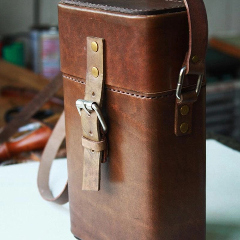 Everyday Necessity Elegant Finish Handmade Leather Mens Small Box Bag Shoulder Bag Messenger Bag for Men