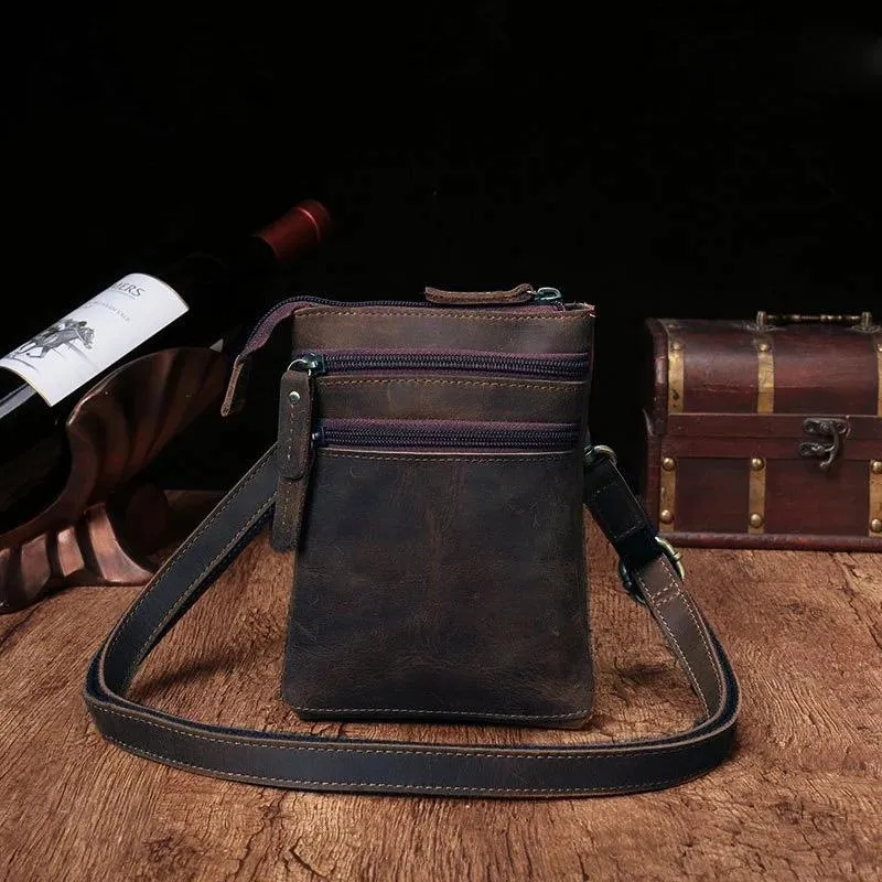 Vintage Leather Men's CELL PHONE HOLSTER Belt Pouch Waist Small Side Bag For Men Refined Elegance