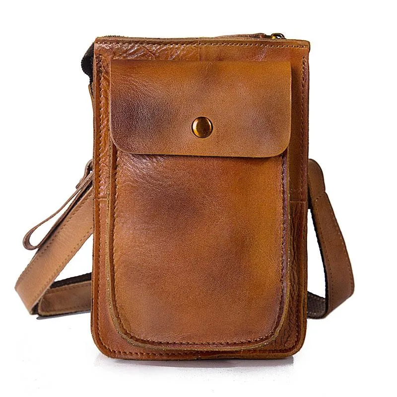 Quick Hold Stylish financial accessory Cool Mens Leather Belt Pouch Belt Bag Waist Bag Small Shoulder Bag for Men