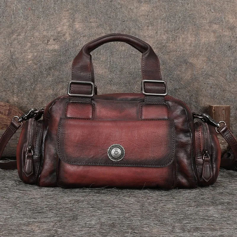 Bold Simplicity Handmade Coffee Leather Womens Vintage Handbag Best Shoulder Bag Vintage Crossbody Purses for Ladies