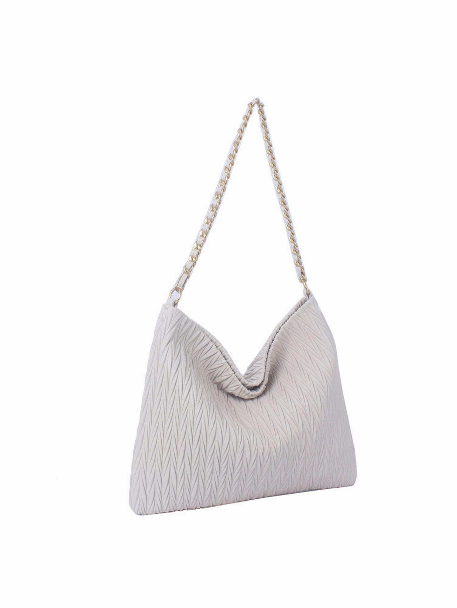 CSD019 Chevron Embossed Chain Strap Hobo Bag Smart Comfort