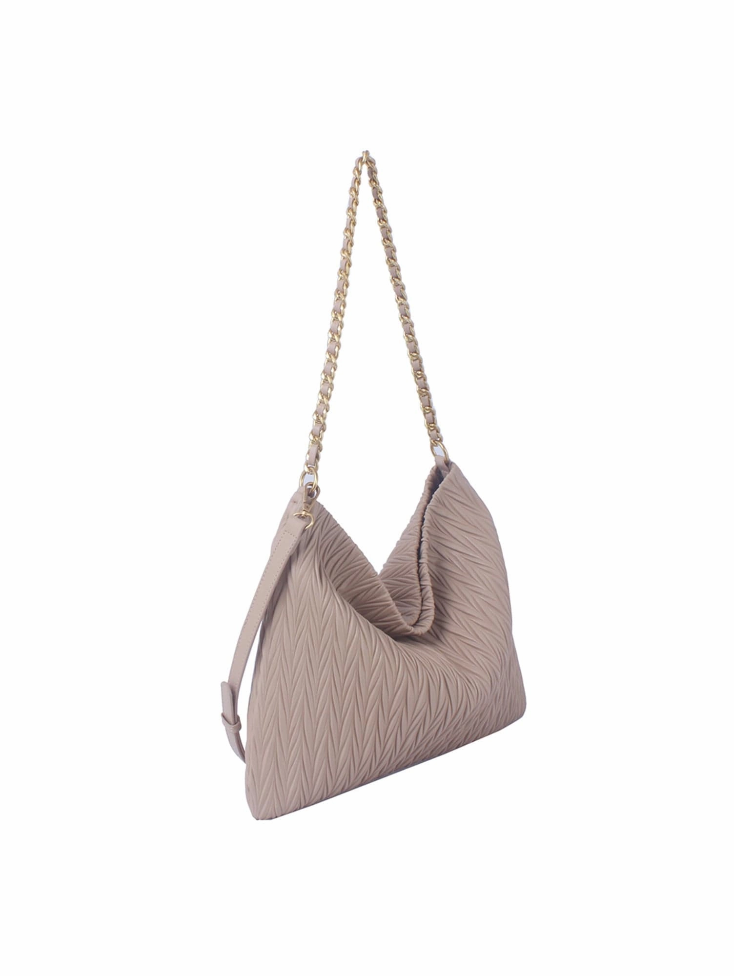 Street Lifestyle Street Fashion CSD019 Chevron Embossed Chain Strap Hobo Bag