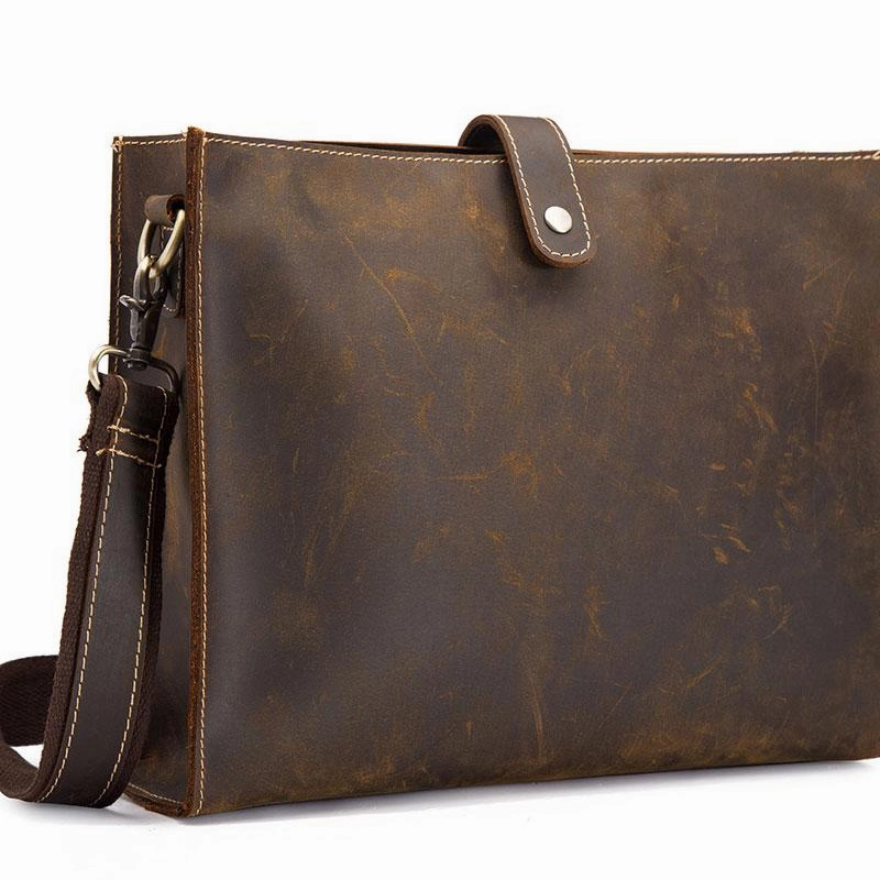 Urban Comfort Eco Friendly Cool Vintage Brown Leather Mens Messenger Bag Side Bag Work Bag Shoulder Bag for Men
