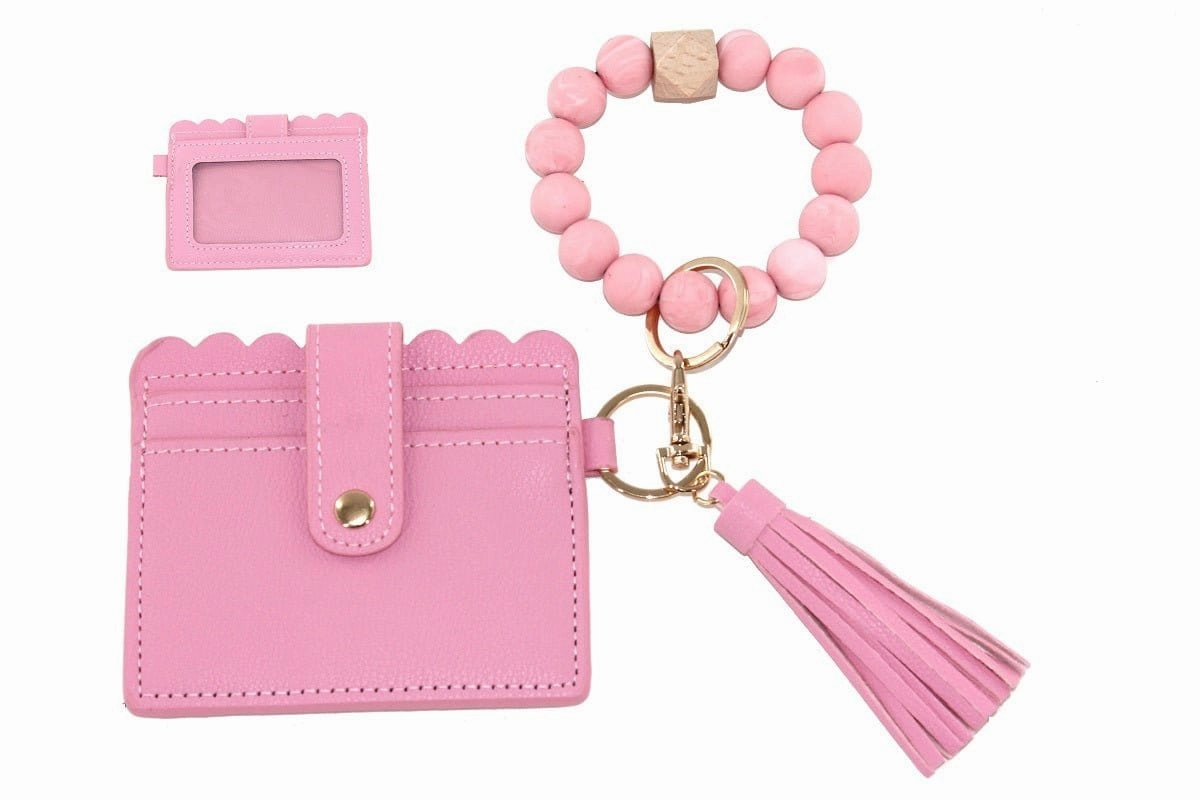 BB139X156 Silicone Beaded Stretch Bracelet Wristlet ID Holder Handy cash organizer Everyday Gear