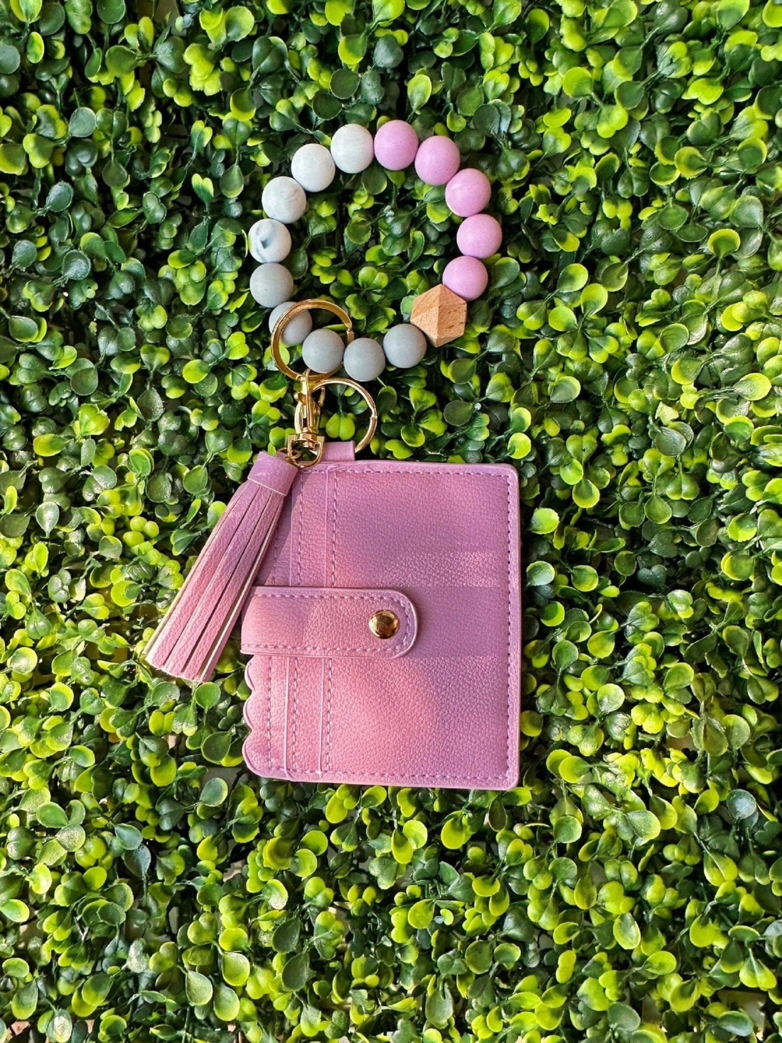 Modern Harmony Sleek Functionality BB139X156 Silicone Beaded Stretch Bracelet Wristlet ID Holder