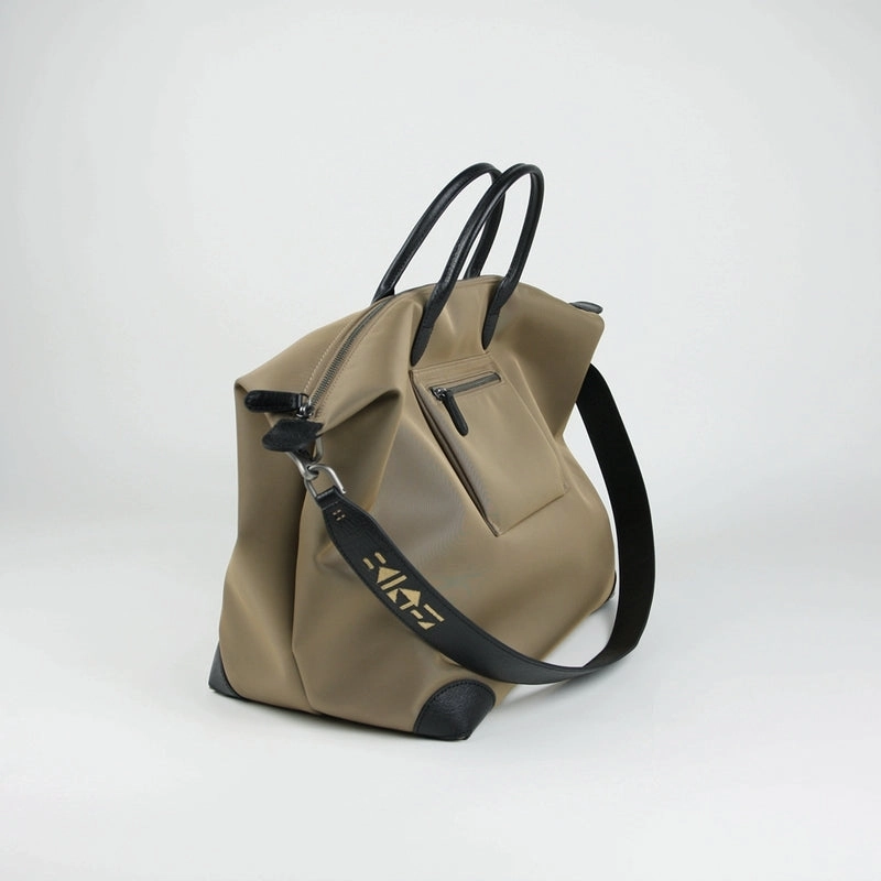 Fashion Accessory Green Womens Nylon Shoulder Totes Green Womens Nylon Shoulder Handbag Nylon Handbag Purse for Ladies