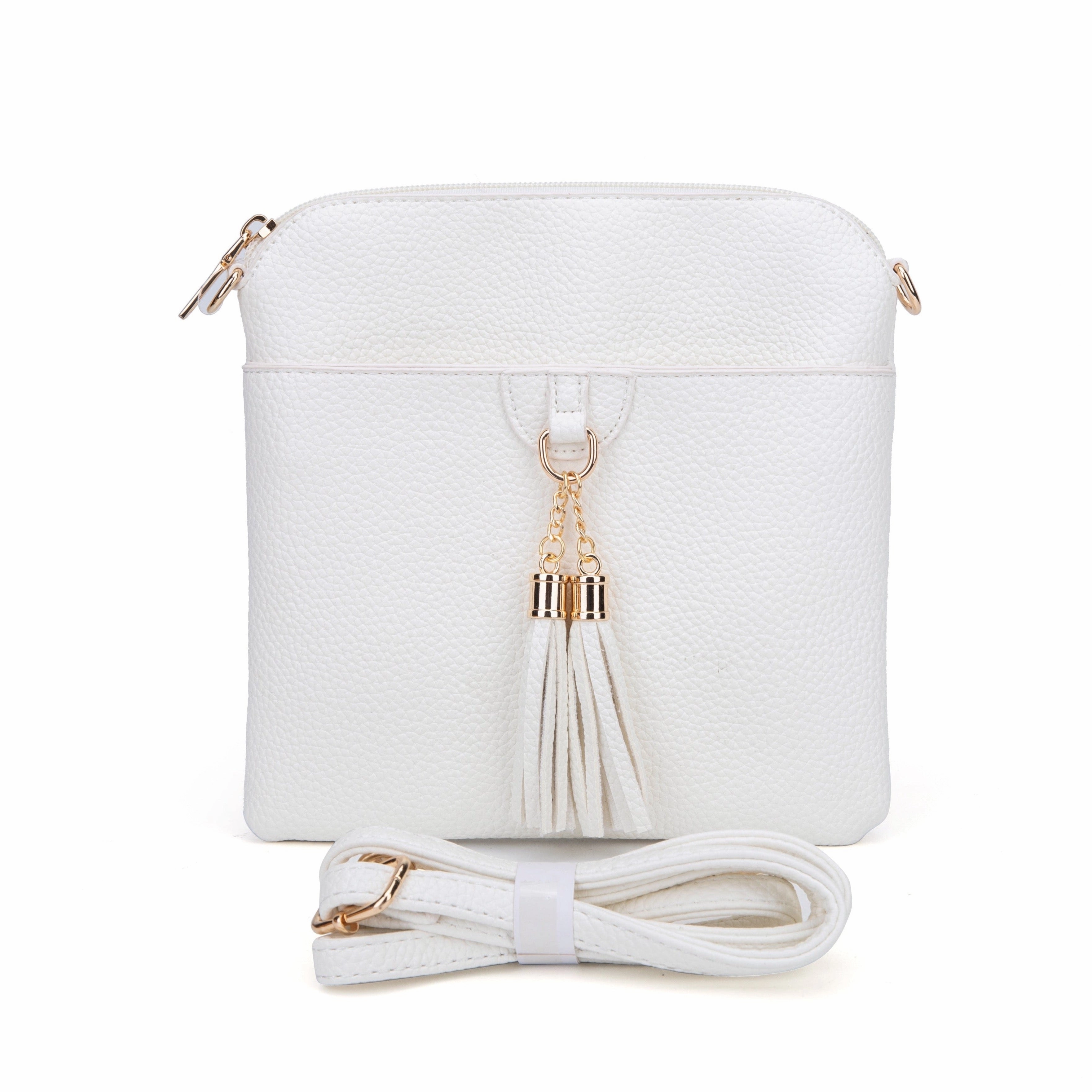 Compact Storage Crossbody Messenger - White