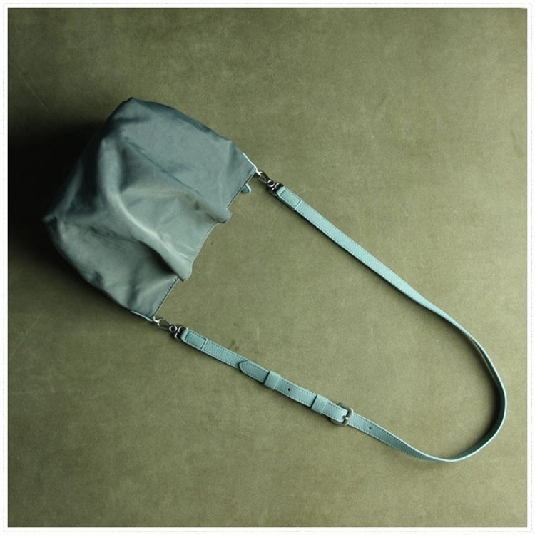 Small Womens Pink Nylon Leather Crossbody Handbag Purse Bucket Pink Nylon Shoulder Bag Purse for Ladies Organized Interior