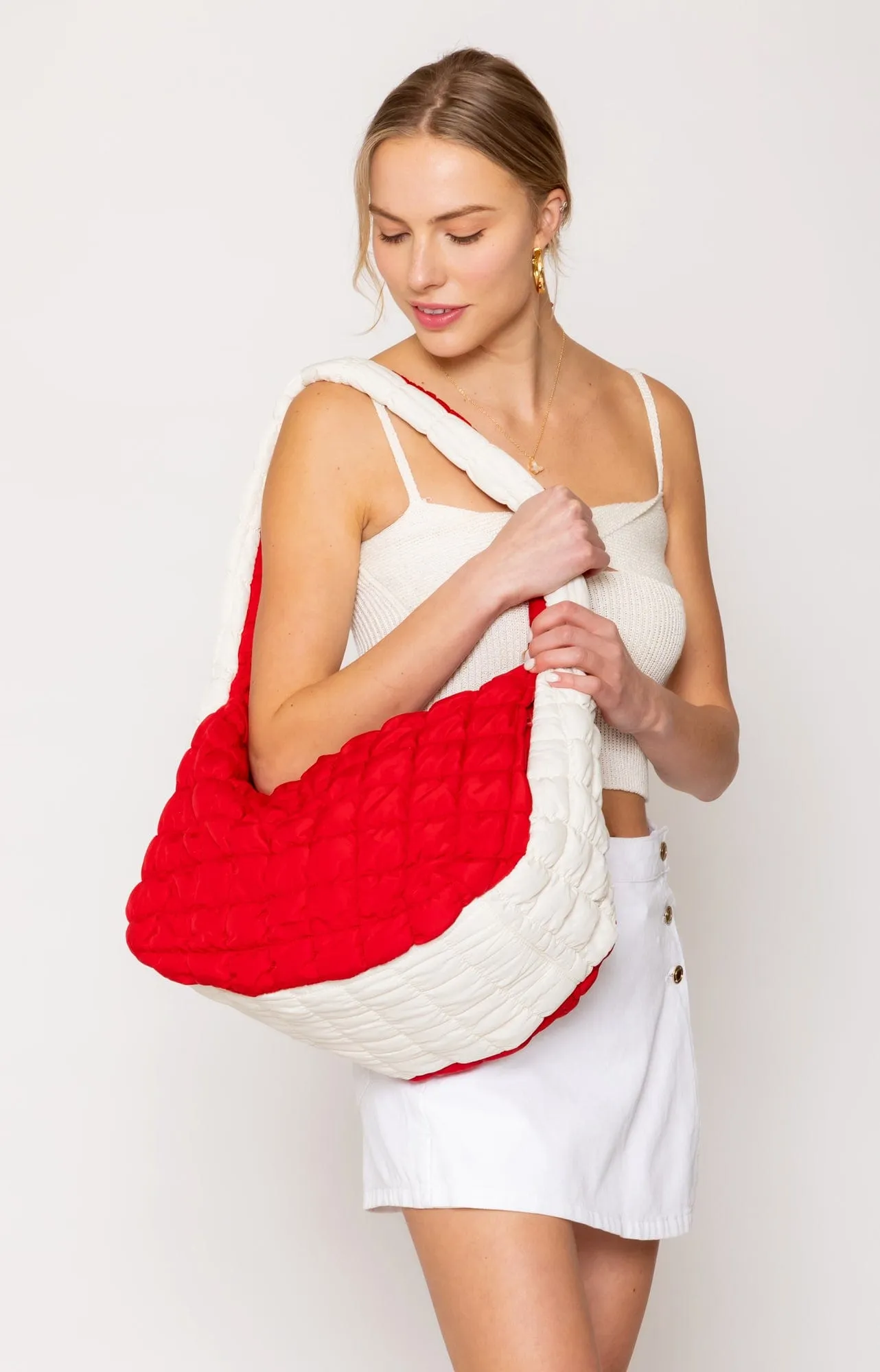 QBS420003 College Colors Large Quilted Puffer Bag Daily Function