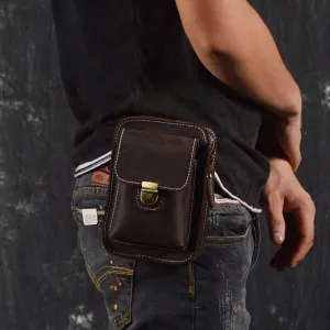 Vintage Leather Cigarette Case Belt Pouch for Men Waist Bag BELT BAG For Men Handy Size